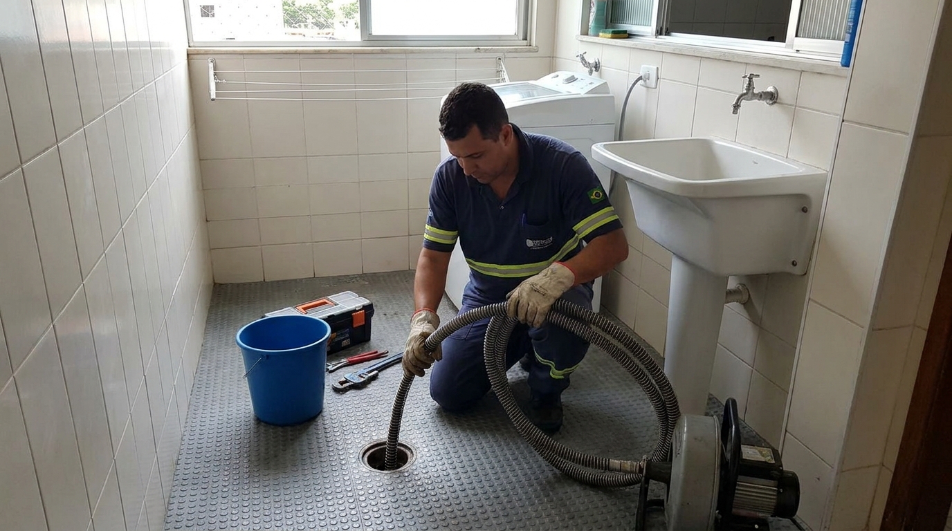 Desentupimento de ralo residencial em Governador Valadares‑MG