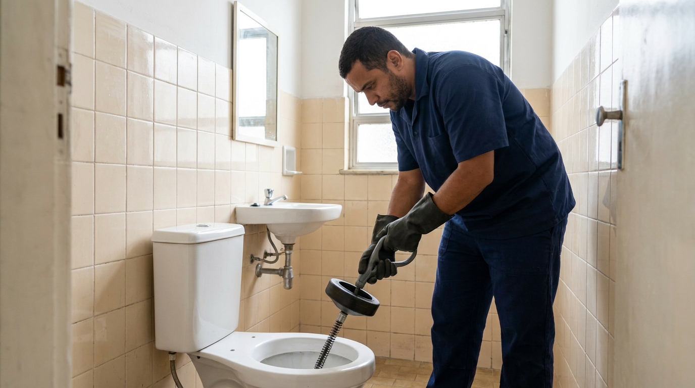 Desentupimento de vaso residencial em Governador Valadares‑MG