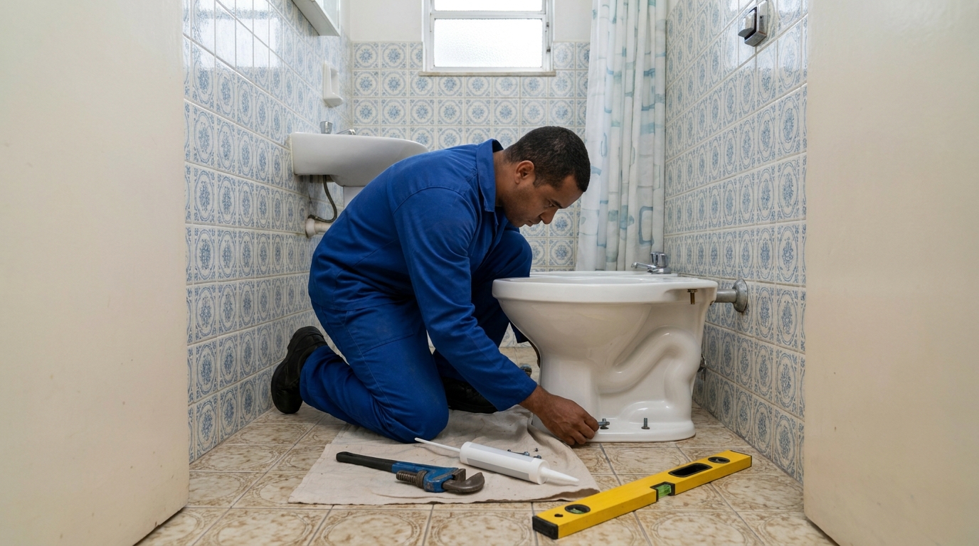 Instalação de vaso sanitário residencial em Governador Valadares‑MG